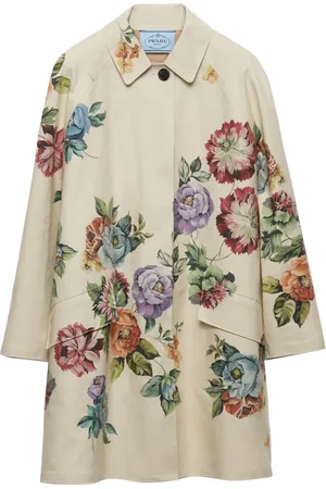 Prada Manteau boutonné à fleurs