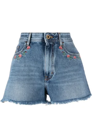 Jacob Cohen Short en jean à fleurs brodées