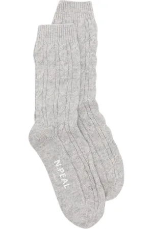 N.PEAL Chaussettes en maille torsadée de cachemire