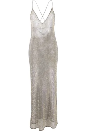 Ganni Robe en résille à ornements en cristal