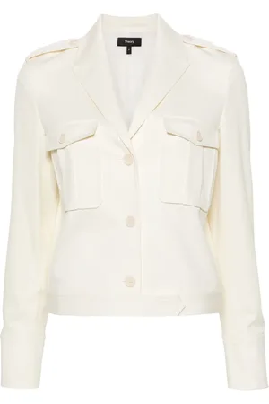 THEORY Veste crop à revers pointus