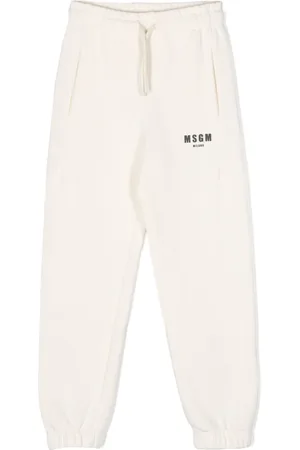 Msgm Pantalon en coton à logo imprimé