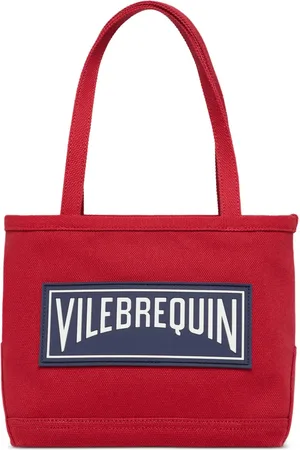 Vilebrequin Sac de plage en coton à logo appliqué