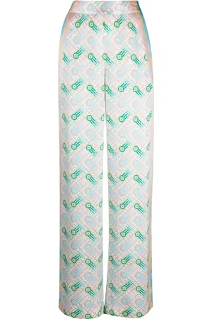 Casablanca Pantalon droit à imprimé graphique
