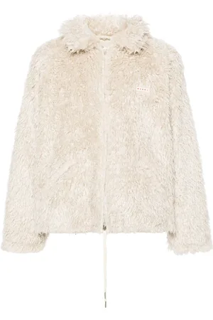 Marni Veste en peau lainée artificielle à patch logo