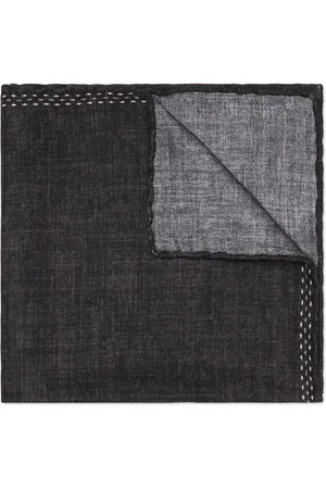 Brunello Cucinelli Carré de poche en soie à broderies