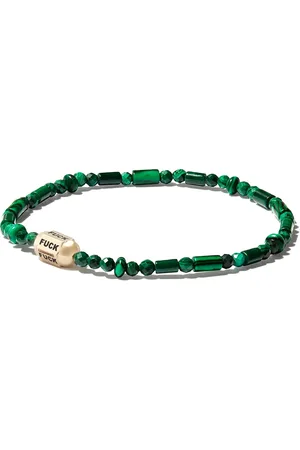 LUIS MORAIS Bracelet Bolt Bead en 14ct serti de malachite