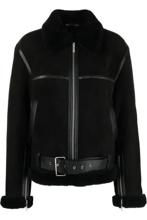 Totême Veste zippée en peau lainée