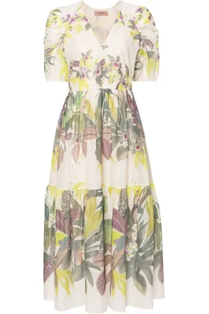 Twin-Set Robe à imprimé végétal