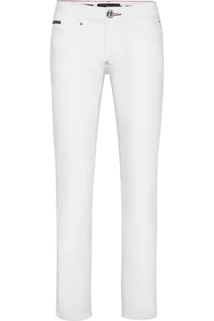 Philipp Plein Jean droit à appliqué tigre