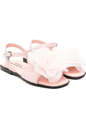 ANDREA MONTELPARE Sandales en cuir à fleurs appliquées