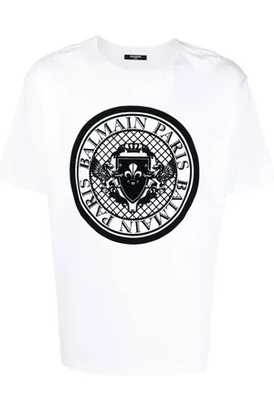 Balmain T-shirt en coton à logo imprimé