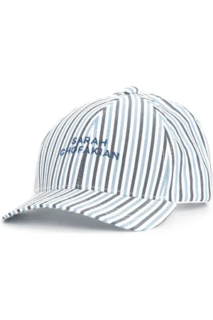 Sarah Chofakian Casquette rayée à logo brodé