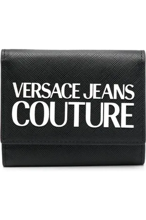 VERSACE Portefeuille en cuir à plaque logo
