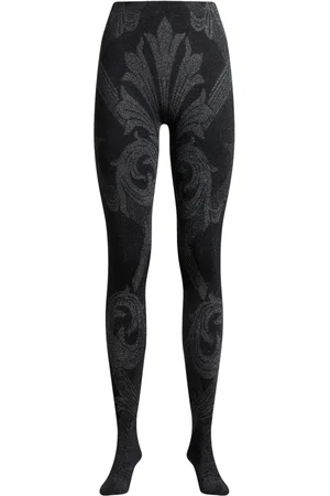 Etro X Wolford collants à motif métallisé en jacquard