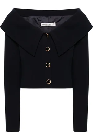 Alessandra Rich Blazer en laine à épaules dénudées