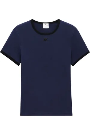Courrèges T-shirt à bords contrastants