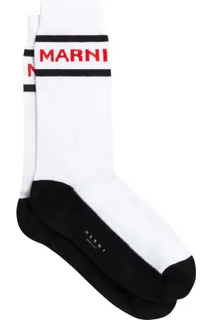 Marni Chaussettes rayées à logo en jacquard