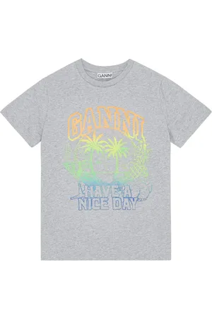 Ganni T-shirt en coton à logo imprimé