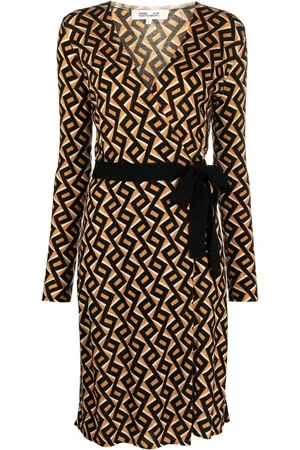 Diane von Furstenberg Robe portefeuille à motif zigzag