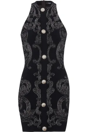 Balmain Robe courte à motif cachemire