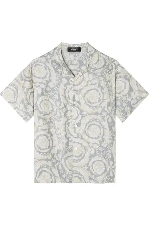 VERSACE Chemise en soie à imprimé Barocco