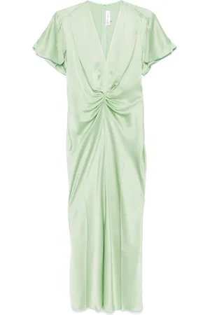 Victoria Beckham Robe courte froncée à col v