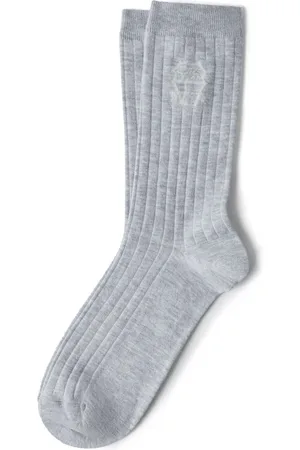 Brunello Cucinelli Chaussettes à logo intarsia