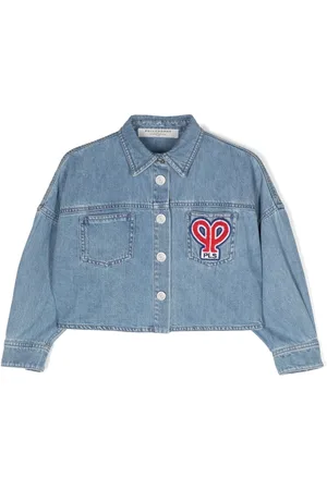 PHILOSOPHY DI LORENZO SERAFINI Veste en jean crop à logo brodé