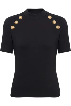 Balmain T-shirt 6-Button à manches raglan