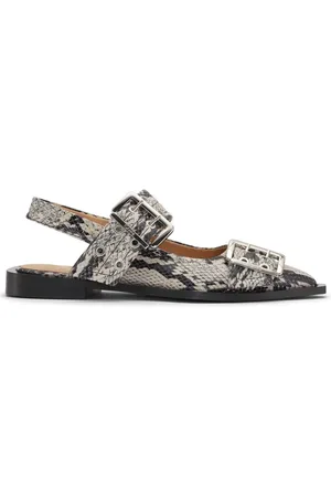 Ganni Ballerines à effet peau de serpent