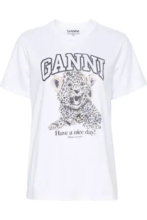 Ganni T-shirt à motif léopard