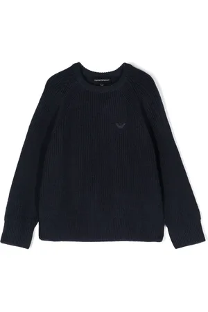 Emporio Armani Pull en maille épaisse à logo brodé