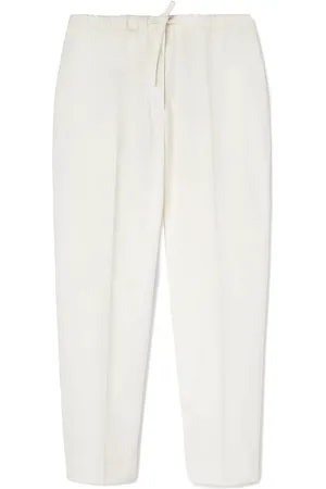 Jil Sander Pantalon en coton à lien de resserrage