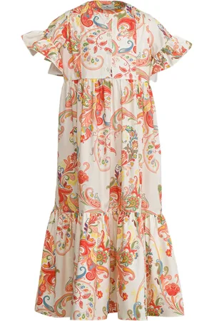 Etro Robe volantée à motif cachemire