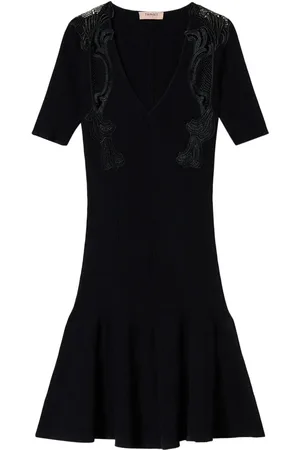 Twin-Set Robe courte en maille nervurée