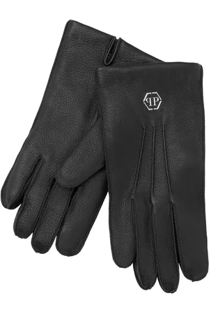 Philipp Plein Gants en cuir à logo appliqué