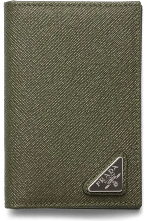 Prada Portefeuille en cuir Saffiano à plaque logo