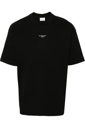 Drôle de Monsieur T-shirt en coton à slogan imprimé