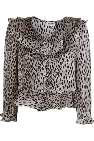 RIXO London Blouse en soie à imprimé animalier