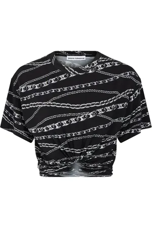 Paco rabanne T-shirt crop à imprimé chaines