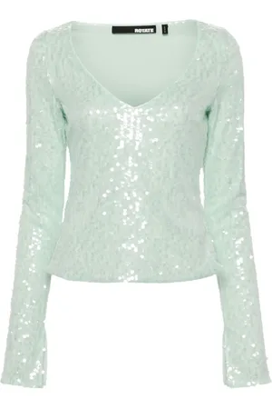 ROTATE T-shirt en mesh brodé de sequins