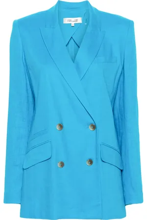 Diane von Furstenberg Blazer en chambray à boutonnière croisée