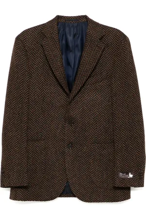 MAN ON THE BOON. Blazer boutonné à motif de chevrons