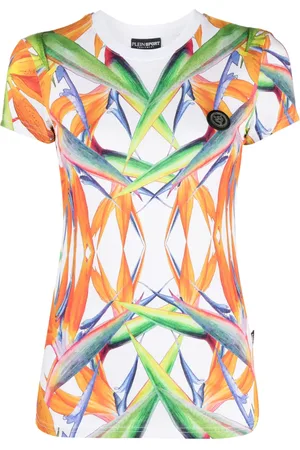 Philipp Plein T-shirt fleuri en coton à manches courtes