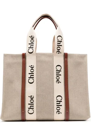 Chloé Grand sac cabas Woody en coton