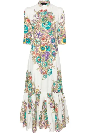 Etro Robe longue en coton à fleurs