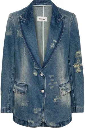 Seen Users Blazer en jean Silhouette à effet usé