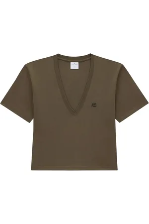 Courrèges T-shirt crop à logo appliqué