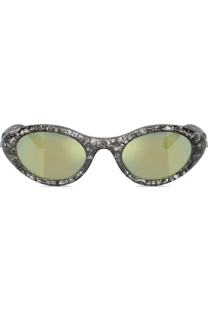 Diesel Lunettes de soleil ovales à plaque logo